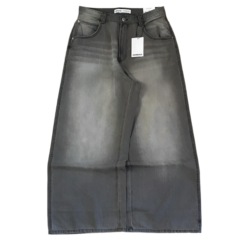 Grey Washed Baggy Jeans